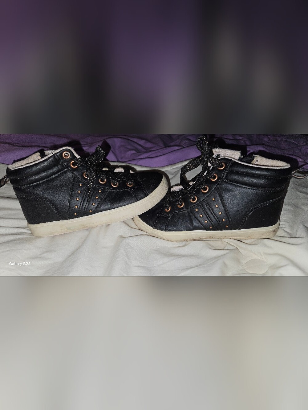 wonder nation Black High-Top Kids Sneakers with White Sole